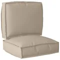 Set de coussins de palette 2 pièces taupe en tissu oxford
