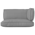 Ensemble de coussins de palette 3 pièces en tissu oxford gris