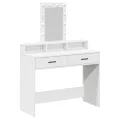 Table de maquillage avec lumières LED Blanc 100x41x140 cm