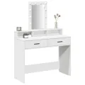 Table de maquillage avec lumières LED Blanc 100x41x140 cm