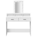Table de maquillage avec lumières LED Blanc 100x41x140 cm