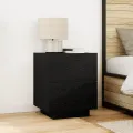 Table de chevet  avec lumières LED Chêne noir 45x40x55 cm