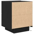 Table de chevet  avec lumières LED Chêne noir 45x40x55 cm