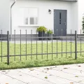 Clôture de jardin  avec pointe grise 3,4x0,6 m en acier