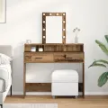 Coiffeuse  avec des lumières LED, bois vintage 100x41x140 cm