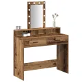 Coiffeuse  avec des lumières LED, bois vintage 100x41x140 cm