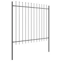 Clôture de jardin  avec pointes en lance Gris 11,9x1,5 m Acier