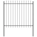 Clôture de jardin  avec pointes en lance Gris 11,9x1,5 m Acier