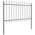 Clôture de jardin  avec sommet en flèche Gris 13,6x1,2 m Acier