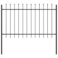 Clôture de jardin  avec sommet en flèche Gris 13,6x1,2 m Acier