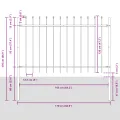 Clôture de jardin  avec sommet en flèche Gris 13,6x1,2 m Acier