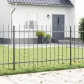Clôture de jardin  avec sommet en pointe, grise, 1,7 x 1 m en acier