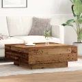 Table basse  en vieux bois 80x80x31 cm en bois d'ingénierie