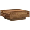 Table basse  en vieux bois 80x80x31 cm en bois d'ingénierie