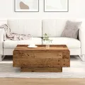 Table basse  en vieux bois 80x80x31 cm en bois d'ingénierie