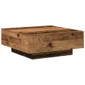 Table basse  en vieux bois 80x80x31 cm en bois d'ingénierie