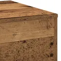 Table basse  en vieux bois 80x80x31 cm en bois d'ingénierie