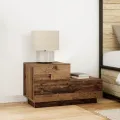 Meuble de Chevet avec Lumières LED Bois Ancien 70 x 36 x 40,5 cm