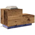 Meuble de Chevet avec Lumières LED Bois Ancien 70 x 36 x 40,5 cm