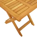 Chaise longue à roulettes  2 pièces avec table et coussin en acacia