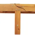 Chaise longue à roulettes  2 pièces avec table et coussin en acacia