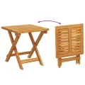 Chaise longue à roulettes  2 pièces avec table et coussin en acacia