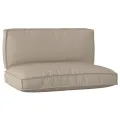 Set de coussins pour palette de 2 pièces taupe en tissu Oxford