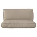 Set de coussins pour palette de 2 pièces taupe en tissu Oxford