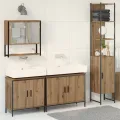 Ensemble de meubles de salle de bain 4 pièces Chêne artisanal Bois d'ingénierie