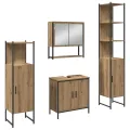 Ensemble de meubles de salle de bain 4 pièces Chêne artisanal Bois d'ingénierie