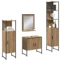 Ensemble de meubles de salle de bain 4 pièces Chêne artisanal Bois d'ingénierie