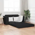 Canapé Lit au Sol 2-en-1 Noir 148x71x83 cm Tissu