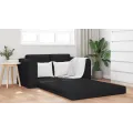 Canapé Lit au Sol 2-en-1 Noir 148x71x83 cm Tissu
