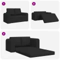 Canapé Lit au Sol 2-en-1 Noir 148x71x83 cm Tissu