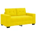 Ensemble de canapé 2 pièces avec coussins en velours jaune