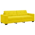 Ensemble de canapé 2 pièces avec coussins en velours jaune