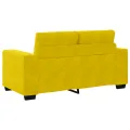 Ensemble de canapé 2 pièces avec coussins en velours jaune
