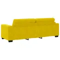 Ensemble de canapé 2 pièces avec coussins en velours jaune