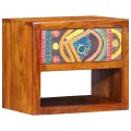 Tables de chevet  2 pièces 40x35x35 cm en bois massif d'acacia