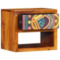Tables de chevet  2 pièces 40x35x35 cm en bois massif d'acacia