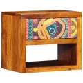 Tables de chevet  2 pièces 40x35x35 cm en bois massif d'acacia