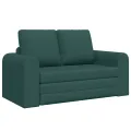 Canapé-lit 2-en-1 vert foncé 148x71x83 cm Tissu