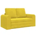 Canapé-lit de sol 2-en-1 Jaune 148x71x83 cm Velours
