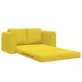 Canapé-lit de sol 2-en-1 Jaune 148x71x83 cm Velours