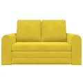 Canapé-lit de sol 2-en-1 Jaune 148x71x83 cm Velours
