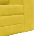 Canapé-lit de sol 2-en-1 Jaune 148x71x83 cm Velours