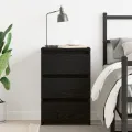 Table de chevet  noire en chêne, 40x35x62,5 cm en bois conçu