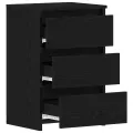 Table de chevet  noire en chêne, 40x35x62,5 cm en bois conçu
