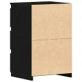 Table de chevet  noire en chêne, 40x35x62,5 cm en bois conçu