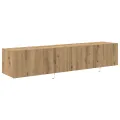 Rangements TV  avec lumières LED 2 pcs Chêne Artisan 80x35x31 cm